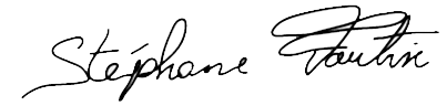 Signature from President Stephane Fantin